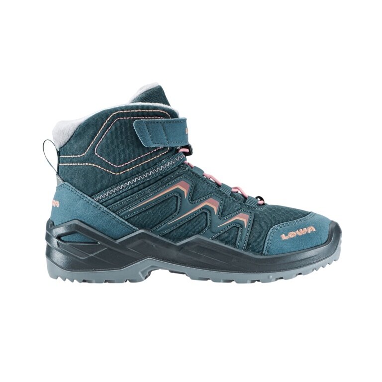 Lowa Winterschuhe Maddox Warm Mid GTX (Textil/Synthetik, wasserdicht) 2025 petrol/rose Kinder
