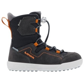 Lowa Winterstiefel Raik 2 High GTX (Veloursleder/Textil, wasserdicht) schwarz/orange Kinder