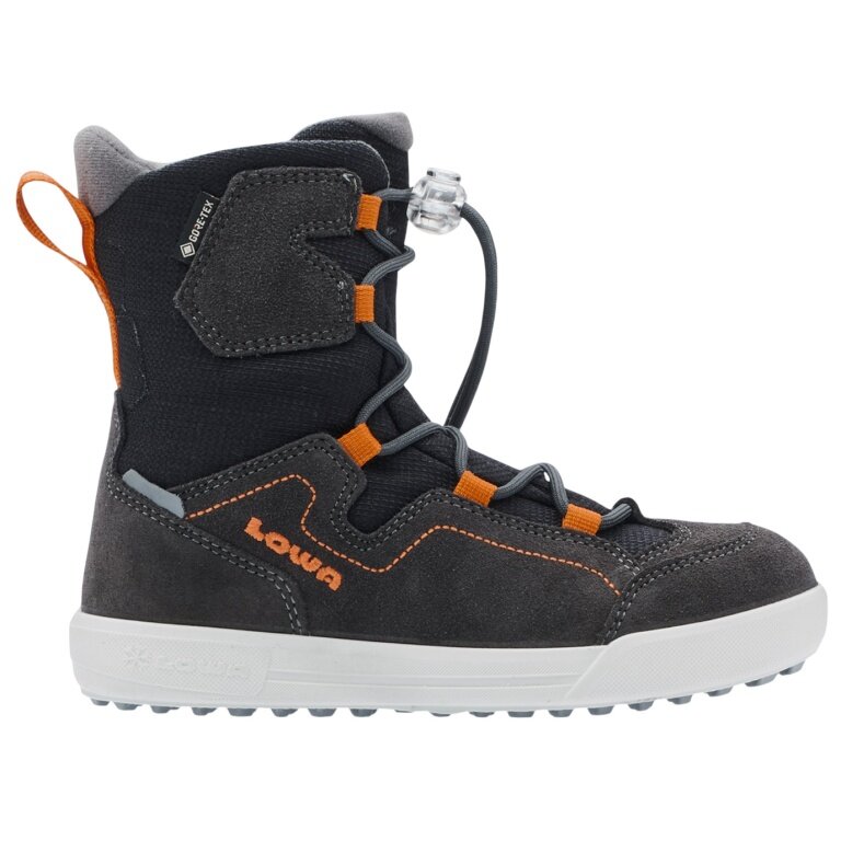 Lowa Winterstiefel Raik 2 High GTX (Veloursleder/Textil, wasserdicht) schwarz/orange Kleinkinder