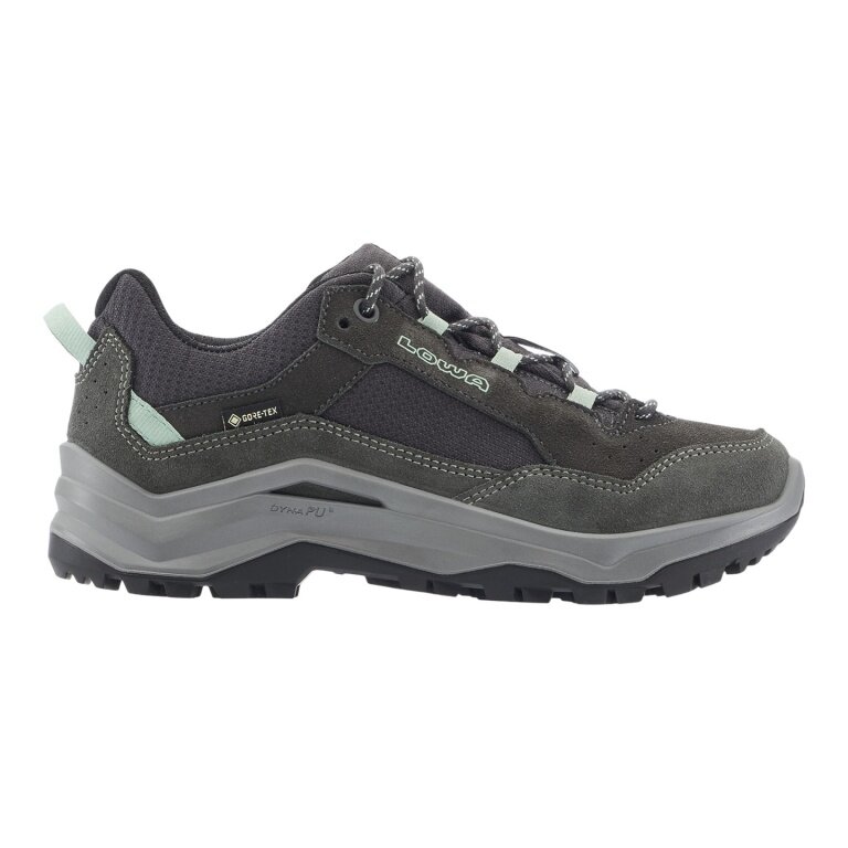 Lowa Wanderschuhe Ventierra LO GTX (Veloursleder/Textil, wasserdicht) grau/rauchgrün Damen
