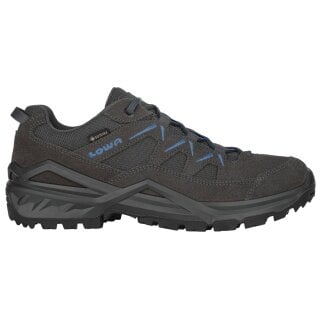 Lowa Wanderschuhe Sirkos Evo Low GTX (Veloursleder/Textil, wasserdicht) grau/blau Herren