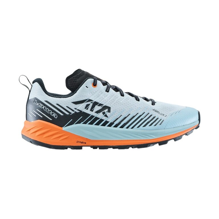Lowa Trail-Laufschuhe Amplux 2 (Synthetik, Leichtigkeit) nebelblau/orange Herren