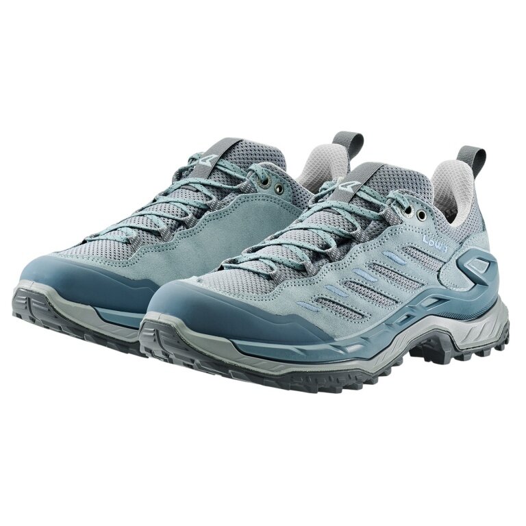Lowa Wanderschuhe Innovo Low (All-Terrain, Veloursleder/Textil) hellblau Damen