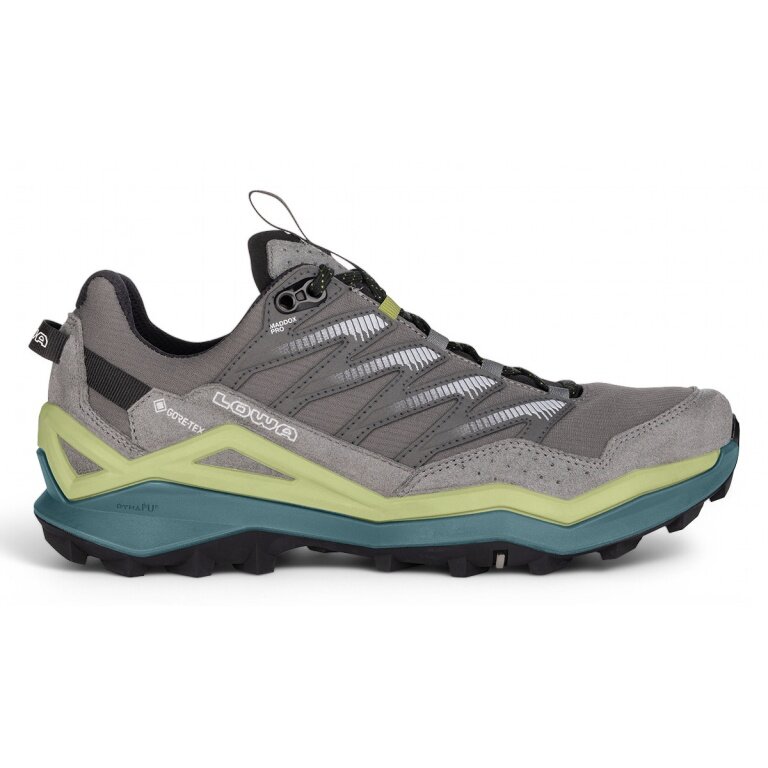 Lowa Wanderschuhe Maddox Pro Low GTX (Fast-Hiking, Textil/Synthetik, wasserdicht) grau/farn Herren
