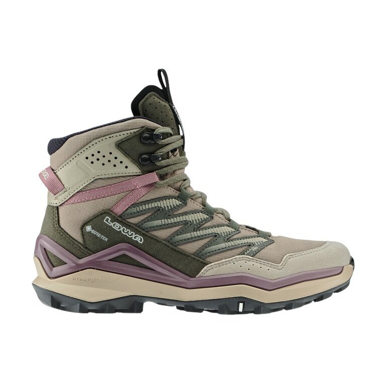 Lowa Wanderschuhe Maddox Mid GTX (All-Terrain, Textil/Synthetik, wasserdicht) braun/altrosa Damen