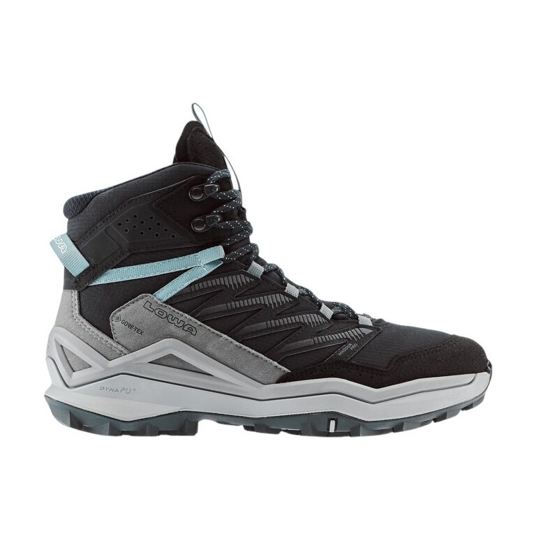 Lowa Wanderschuhe Maddox Mid GTX (All-Terrain, Textil/Synthetik, wasserdicht) schwarz/grau Damen