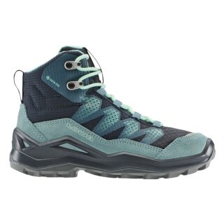 Lowa Wanderschuhe Maddox Pro Mid GTX Junior (Textil/Veloursleder, wasserdicht) navyblau/blau Kinder
