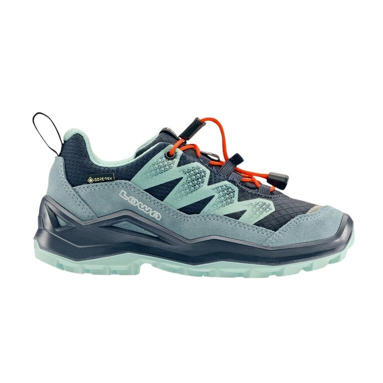 Lowa Wanderschuhe Maddox Pro Low GTX Junior (Textil/Veloursleder, wasserdicht) navyblau/rauchblau Kinder