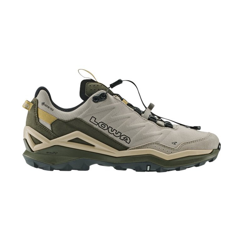 Lowa Wanderschuhe Maddox Pro Low GTX SL (Fast-Hiking, Textil/Synthetik, wasserdicht) desertbeige/olive Herren