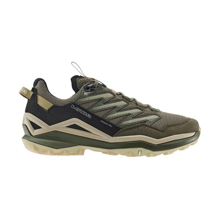 Lowa Wanderschuhe Maddox Pro Low (Fast-Hiking, Textil/Synthetik) schwarz/olive Herren