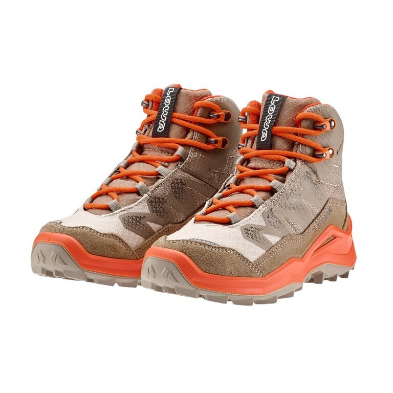 Lowa Wanderschuhe Maddox Pro Mid GTX Junior (Textil/Veloursleder, wasserdicht) braun/orange Kinder