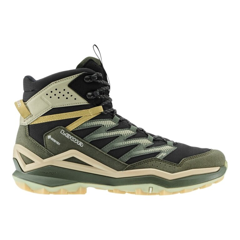 Lowa Wanderschuhe Maddox Pro LT GTX Mid (Fast-Hiking, Textil/Synthetik, wasserdicht) schwarz/olive Herren