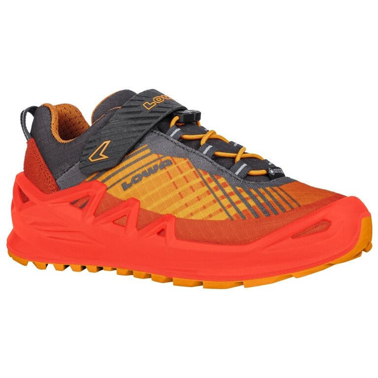 Lowa Wanderschuhe Merger GTX Junior Velcro (Multifunktion, wasserdicht, Klett­ver­schluss) flamerot/mango Kleinkinder