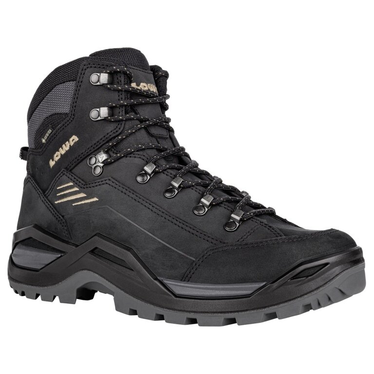 Lowa Wanderschuhe Renegade EVO Mid GTX (All-Terrain, Nubukleder, wasserdicht) schwarz/dune Herren