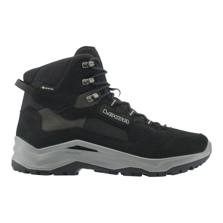 Lowa Wanderschuhe Ventierra GTX MID (Veloursleder/Textil, wasserdicht) schwarz/grau Herren