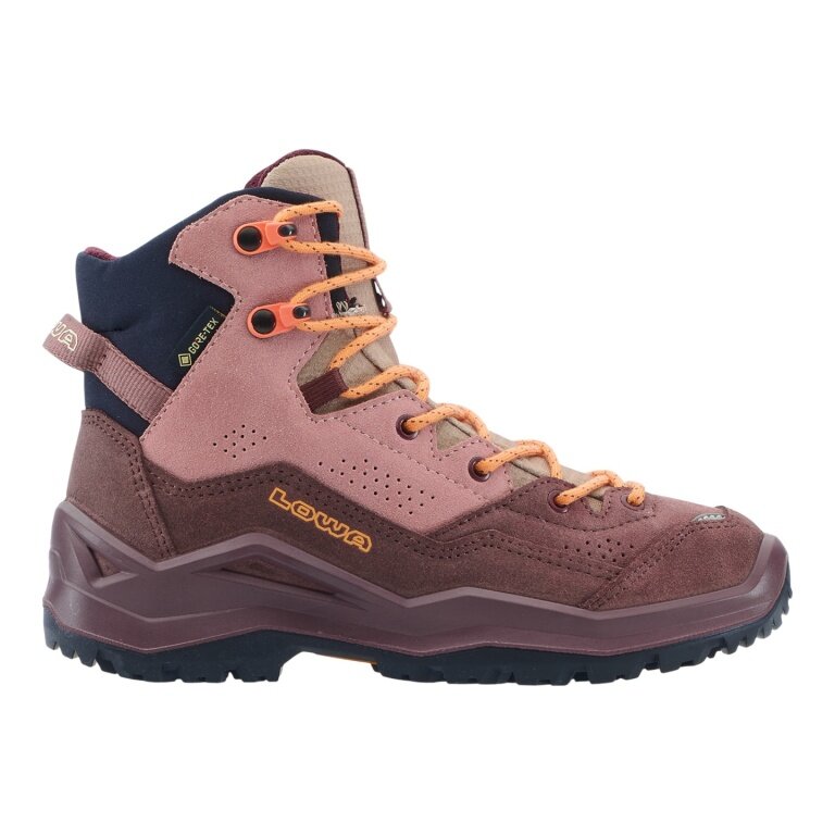 Lowa Wanderschuhe Wandax Mid GTX (Veloursleder/Synthetik, wasserdicht) altrosa Kinder