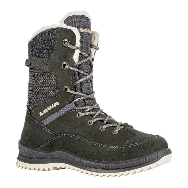 Lowa Winterstiefel Bianca High GTX (Veloursleder/Textil, wasserdicht) anthrazitgrau/champagn Kinder