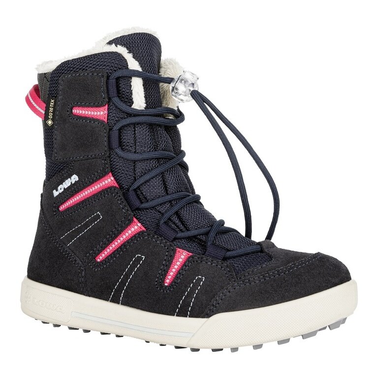 Lowa Winterstiefel Lucy GTX (Veloursleder/Textil, wasserdicht) navyblau/fuchsia Kinder