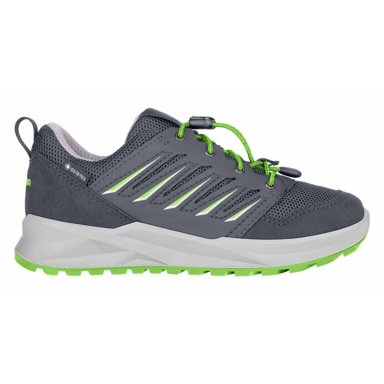 Lowa Wanderschuhe Axos GTX LO Junior (Textil/Synthetik, wasserdicht) stahlblau/limone Kinder