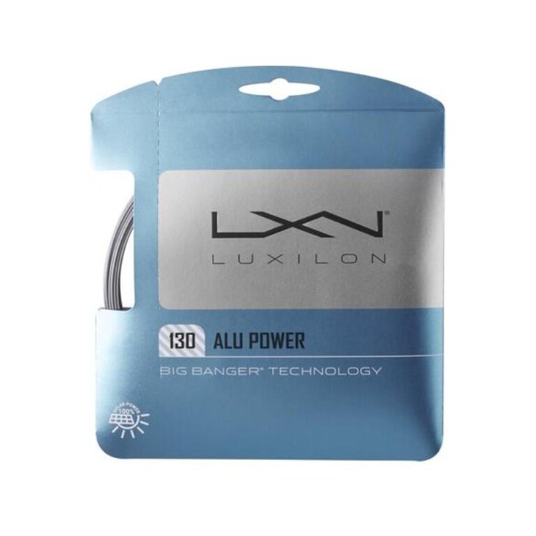 Luxilon Tennissaite Alu Power 1.30 (Haltbarkeit+Power) silber 12m Set