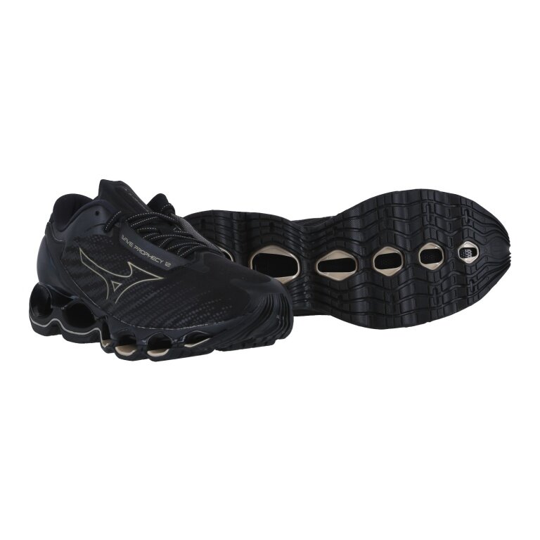 Mizuno Laufschuhe Wave Prophecy 12 (Dämpfung) schwarz/gold Herren