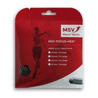 MSV Tennissaite Focus Hex (Haltbarkeit+Spin) schwarz 12m Set