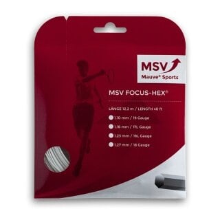MSV Tennissaite Focus Hex (Haltbarkeit+Spin) weiss 12m Set