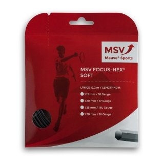 MSV Tennissaite Focus Hex Soft (Haltbarkeit+Touch) schwarz 12m Set