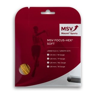 MSV Tennissaite Focus Hex Soft 1.20 (Haltbarkeit+Touch) gelb 12m Set