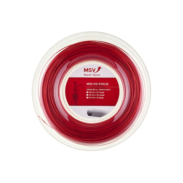 MSV Tennissaite Co Focus (Haltbarkeit+Kontrolle) rot 200m Rolle
