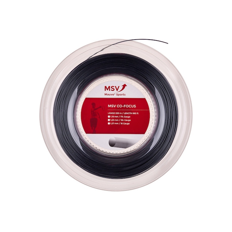 MSV Tennissaite Co Focus (Haltbarkeit+Kontrolle) schwarz 200m Rolle