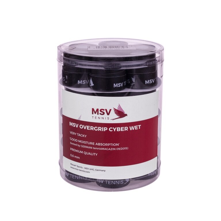 MSV Overgrip Cyber Wet 0.6mm (Schweissabsorption/Haltbarkeit) schwarz 24er Box