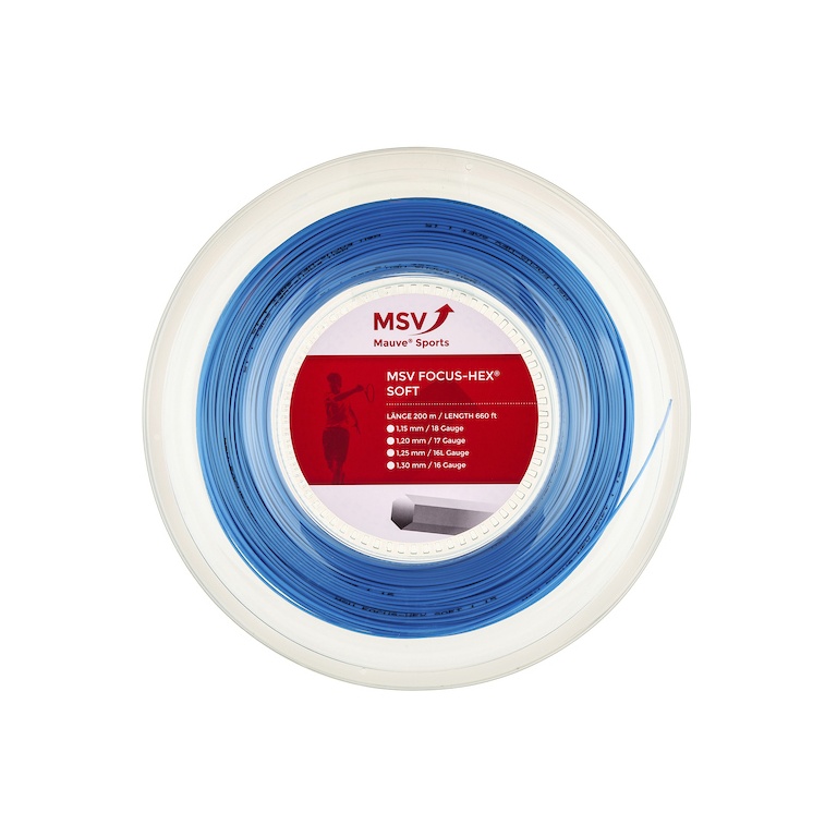MSV Tennissaite Focus Hex Soft 1.15 (Haltbarkeit+Touch) hellblau 200m Rolle