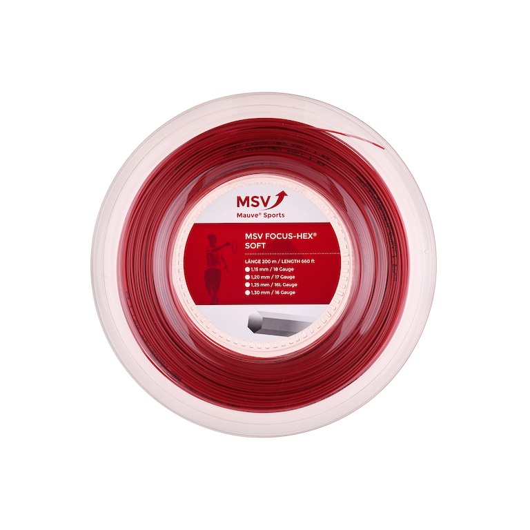 MSV Tennissaite Focus Hex Soft 1.25 (Haltbarkeit+Touch) rot 200m Rolle