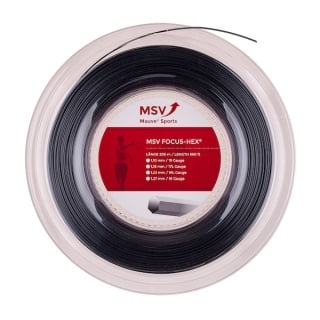 MSV Tennissaite Focus Hex (Haltbarkeit+Spin) schwarz 200m Rolle