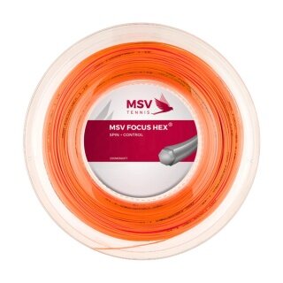 MSV Tennissaite Focus Hex (Haltbarkeit+Spin) orange 200m Rolle