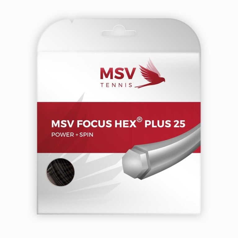 MSV Tennissaite Focus Hex Plus 25 (Haltbarkeit+Spin) schwarz 12m Set