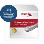 MSV Tennissaite Focus Hex Soft 1.20 (Haltbarkeit+Kontrolle+Power+Spin) gelb 12m Set
