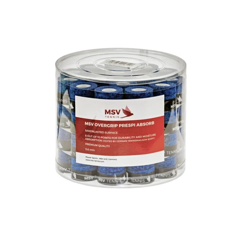 MSV Overgrip Prespi Absorb 0.6mm (Schweissabsorption/Komfort) dunkelblau 60er Box
