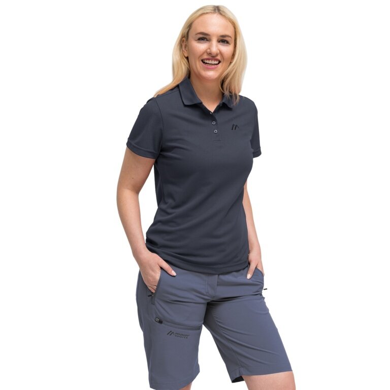 Maier Sports Wander-/Freizeit Polo Ulrike (100% Polyester) nachtblau Damen