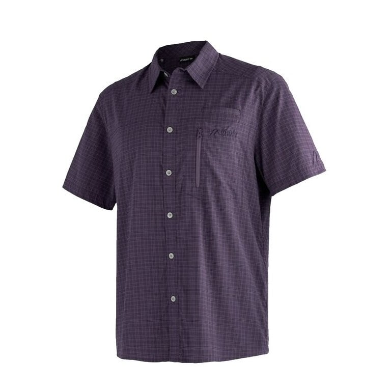 Maier Sports Reise-/Wanderhemd Mats (optimale Bewegungsfreiheit, Brusttasche) violett Herren
