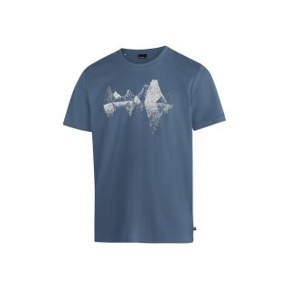 Maier Sports Wander-/Freizeit Tshirt Tilia Pique (Polyester, schnelltrocknend) blau/grau Herren