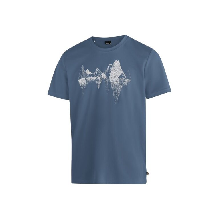 Maier Sports Wander-/Freizeit Tshirt Tilia Pique (Polyester, schnelltrocknend) blau/grau Herren