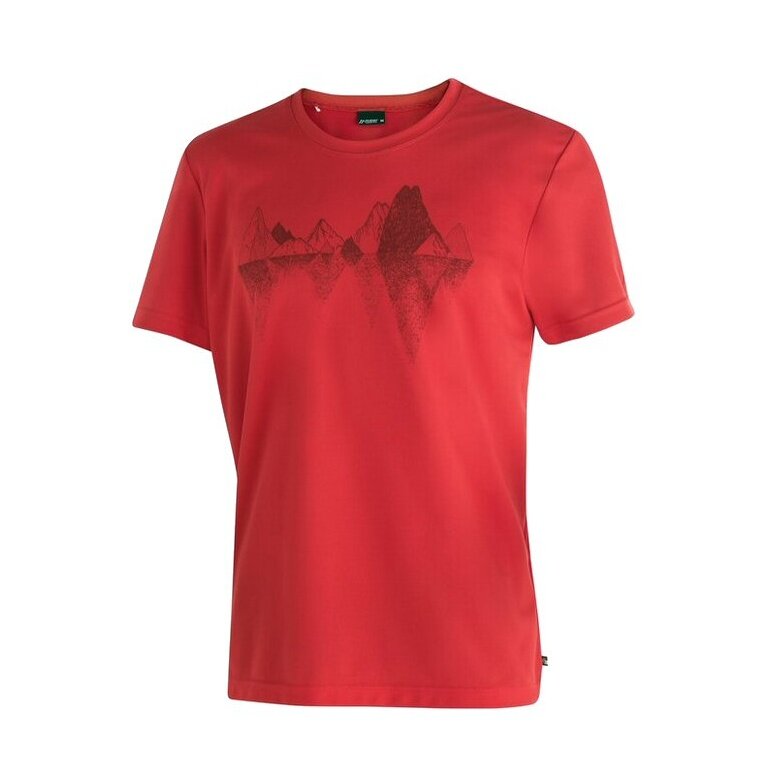 Maier Sports Wander-/Freizeit Tshirt Tilia Pique (Polyester, schnelltrocknend) rot Herren
