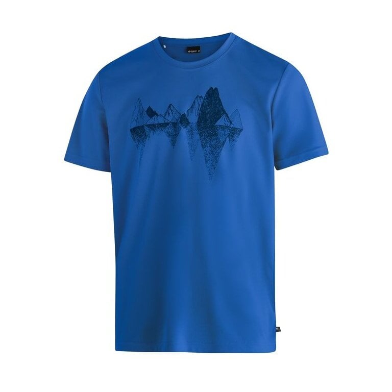 Maier Sports Wander-/Freizeit Tshirt Tilia Pique (Polyester, schnelltrocknend) blau Herren