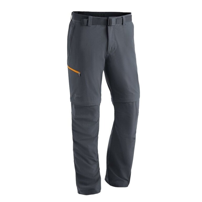 Maier Sports Wanderhose Tajo 2 Zipp-Off (lange Hose und Bermudas in einem) lang graphitegrau/orange Herren