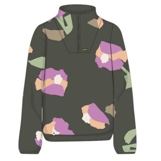Maloja Fleecepullover MeltinaM (Half Zip, atmungsaktiv) dunkelgrün/blume Damen