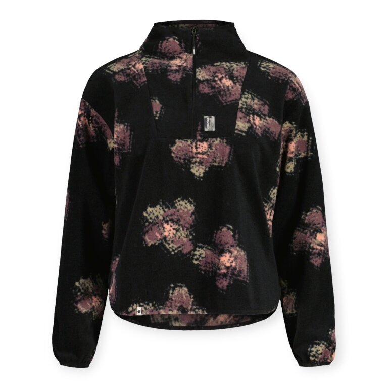 Maloja Fleecepullover MeltinaM Printed (Half Zip, atmungsaktiv) schwarz Damen