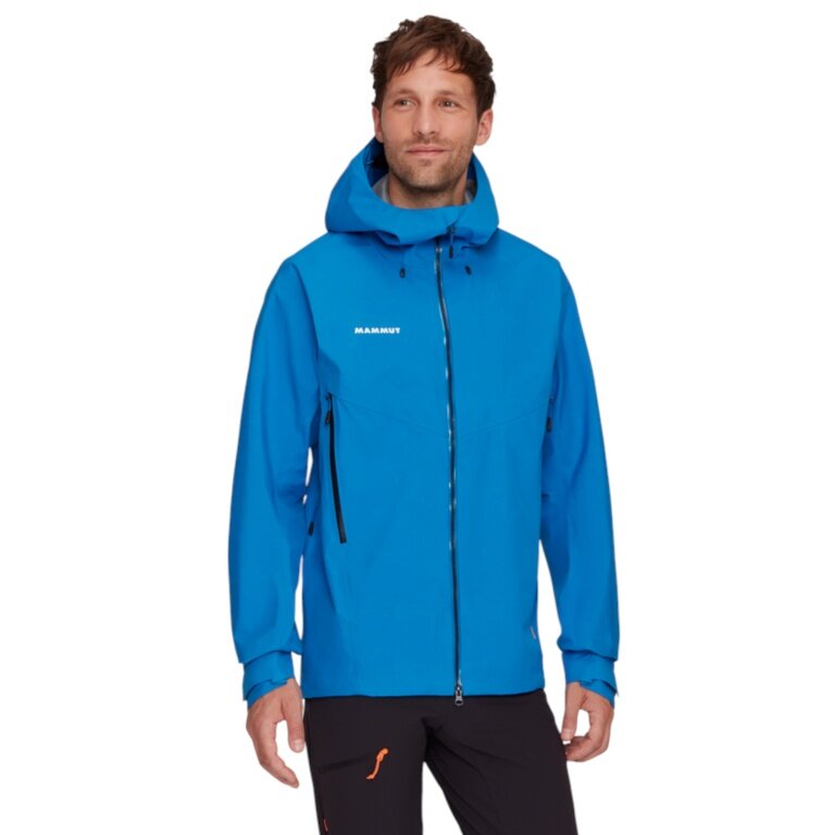Mammut Ganzjahres-Wanderjacke Crater IV Hardshell Hooded (3-Lagen, wasserdicht, strapazierfähig) blau Herren