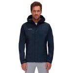 Mammut Hardshell-Wanderjacke Microlayer 2.0 HS Hooded (2.5-Lagen, atmungsaktiv) navyblau Herren